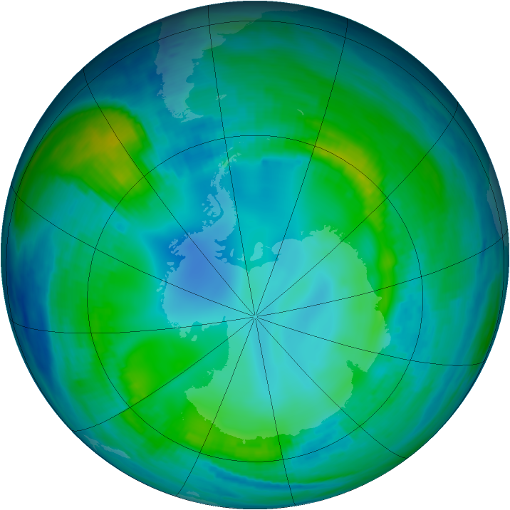 Antarctic ozone map for 18 May 1999